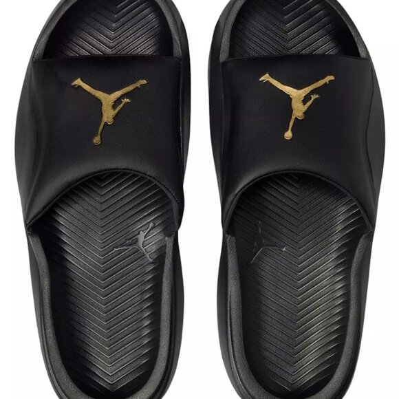 Jordan Franchise Slides Men's Sandal, Comfort, Black/Metallic Gold Sz: 13 | NWB - Picture 1 of 6
